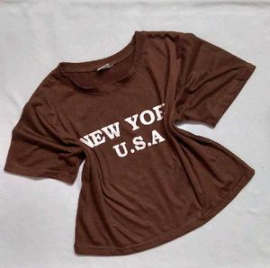 Brown &#39;New York&#39; T-Shirt