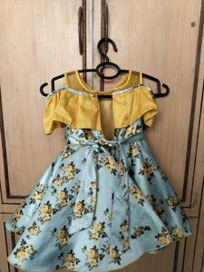 Designed Long Frock With Floral Back Perfec