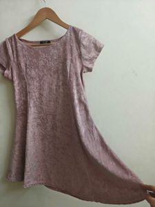 Mauve Velvet Skater Dress