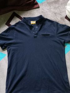 Navy Blue Casual Polo T-Shirt