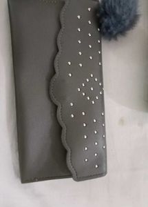 Stylish Wallet with Pom-Pom Detail