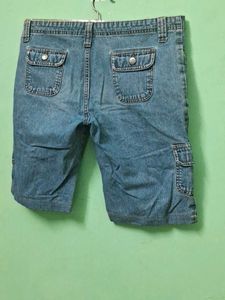 Ripped Denim Cargo Shorts