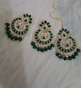 Beautiful Maang Teeka With Earrings Set