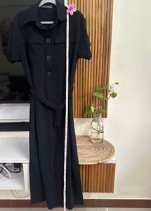 M&amp;S - Black Belted Dress, Bust - 34