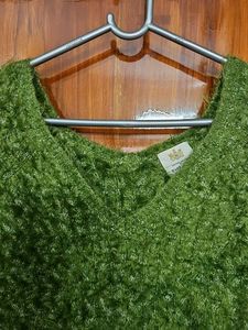 Green Fuzzy Knit Sweater