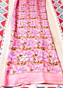 Elegant Pink Floral Saree2