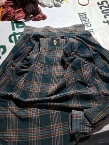 Blue Plaid Button-Down Shirt