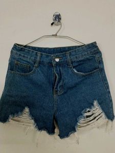 Ripped Denim Shorts