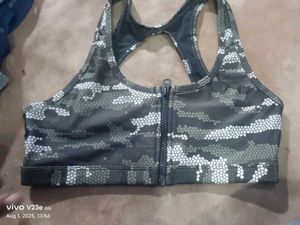 Camo Zip-Front Sports Bra
