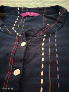 Libas Navy Blue Thread Work Xxl Kurta