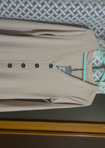 Button-Front Midi Dress