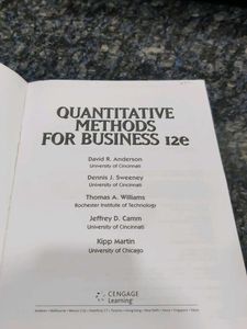Quantitative Methods for Business Textbook