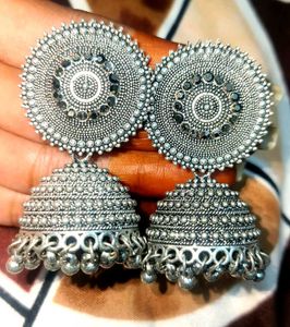 Silver Jhumka Earrings