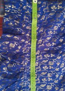 Royal Blue Gold Brocade Fabric Trim