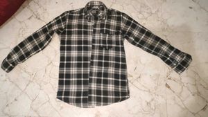 checked black and white shirt
