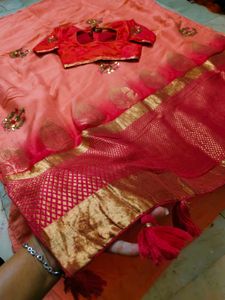 Excellent Quality 💯 Saree With Blouse An Work 😻