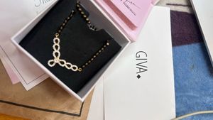 Golden emaoured in Love mangalsutra