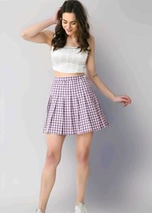 Korean Kpop Idol Purple Mini Skirt