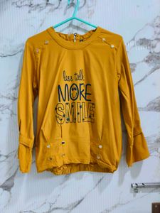 Yellow Graphic Print Top