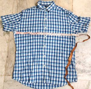 Blue Checked Short Sleeve Shirt