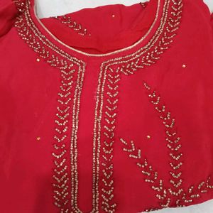 Red Embellished Kurti (Fix Rate)