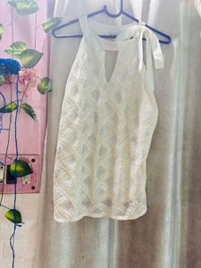 White Lace Halter Top