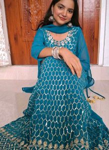 (Size~XL)Sea blue sharara set🌺