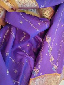 Elegant Purple Saree With Blouse