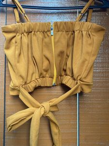 Mustard Coloured Padded Crop Top