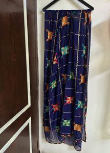 Blue Embroidered Dupatta