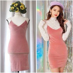 Korean Velvet Strappy Dress