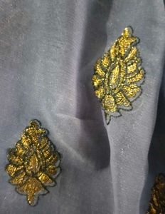Elegant Grey Sequence Sari