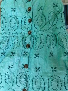 Sea Green Color Summer Dress