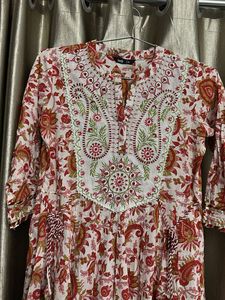 Elegant Paisley Print Anarkali Kurta