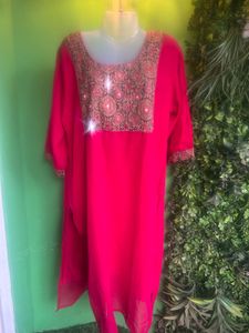 Not used Elegant Pink Embroidered Kurta L To 3XL