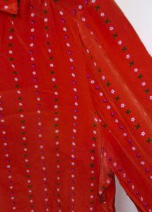 Trendy New Vintage Red Polka Dot Blouse