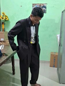 Vintage Double-Breasted Black Blazer
