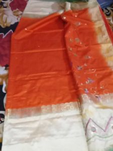 Elegant Orange Saree