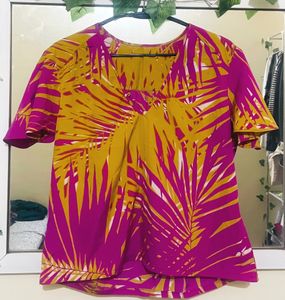 Pink & Yellow Burst Top