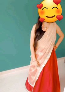 Red And GOLDEN Flared Skirt