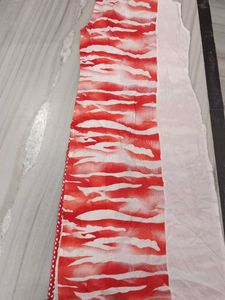 Red &amp; White Printed Kurti Set