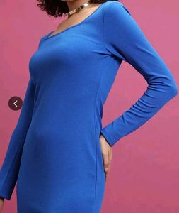 Blue Long Sleeve Dress