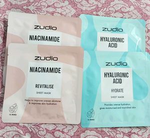 Zudio Niacinamide And Hyaluronic Acid Sheet Masks