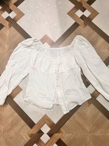 White Puff Sleeve Top