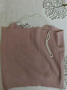 Pink top with pearl strip