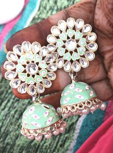 Mint Big Size Jhumke