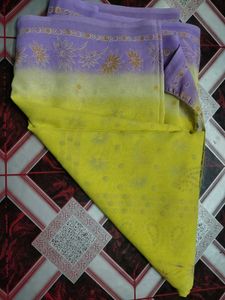 Yellow &amp; Lilac Saree