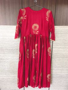 Aachho Maroon Angrakha Suit Set XL