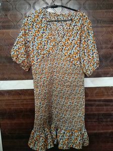 Floral Print Smocked Mini Dress