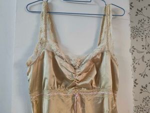 Silky Lace Trim Slip Dress